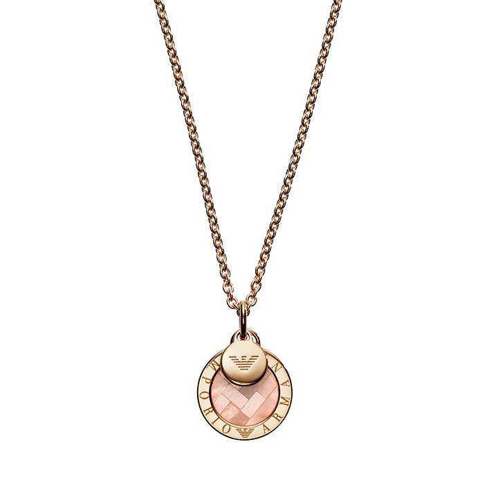 阿玛尼 圆牌吊坠项链