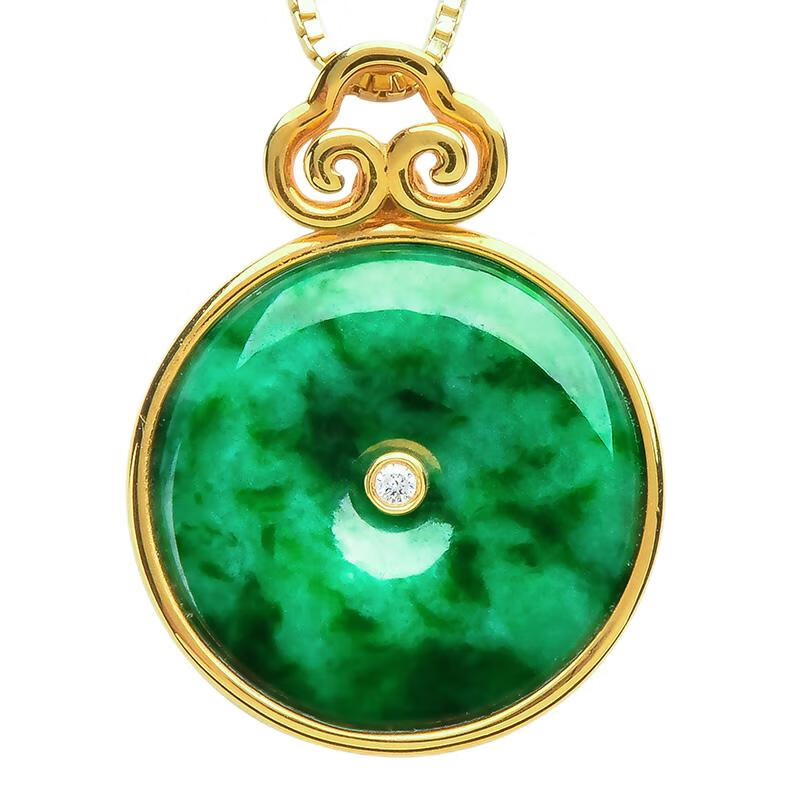 绿翠玉楼 平安扣 翡翠吊坠