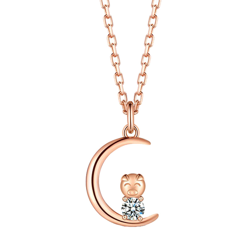 T400十二生肖猪吊坠项链