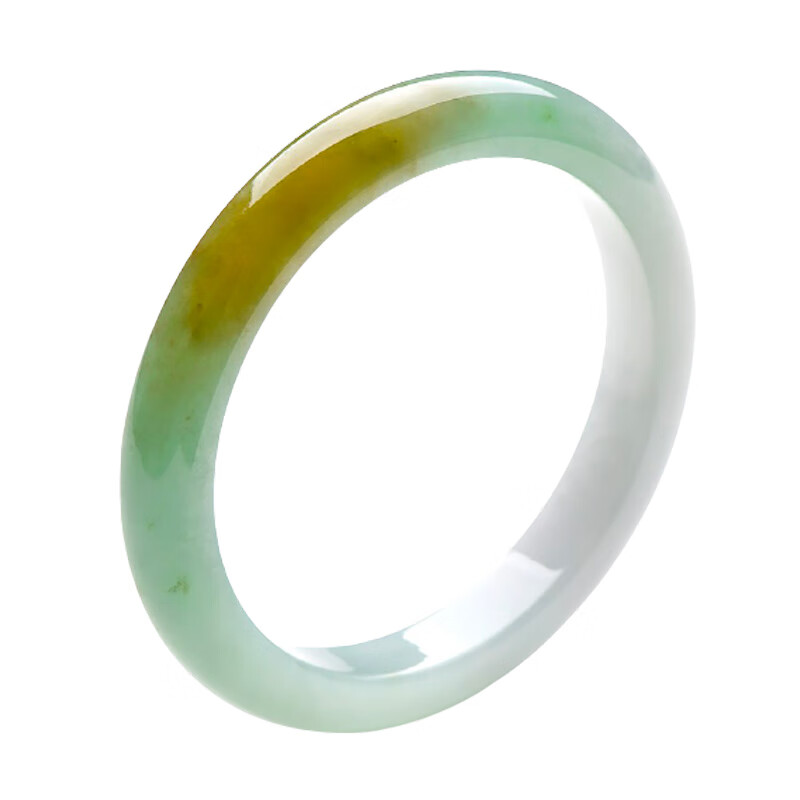 可玉可求 冰底飘黄翡翠手镯