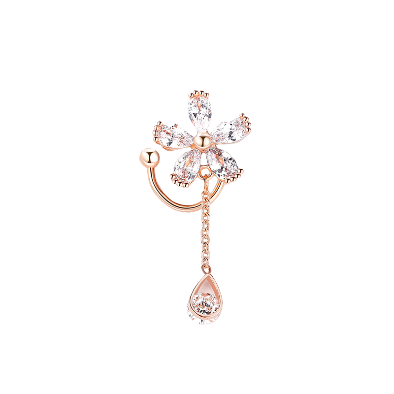 黛若 花朵吊坠 耳骨夹