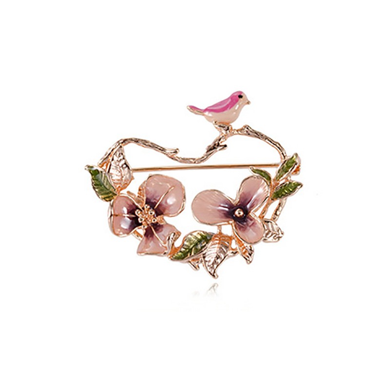 shes简约鸢尾花心形胸针