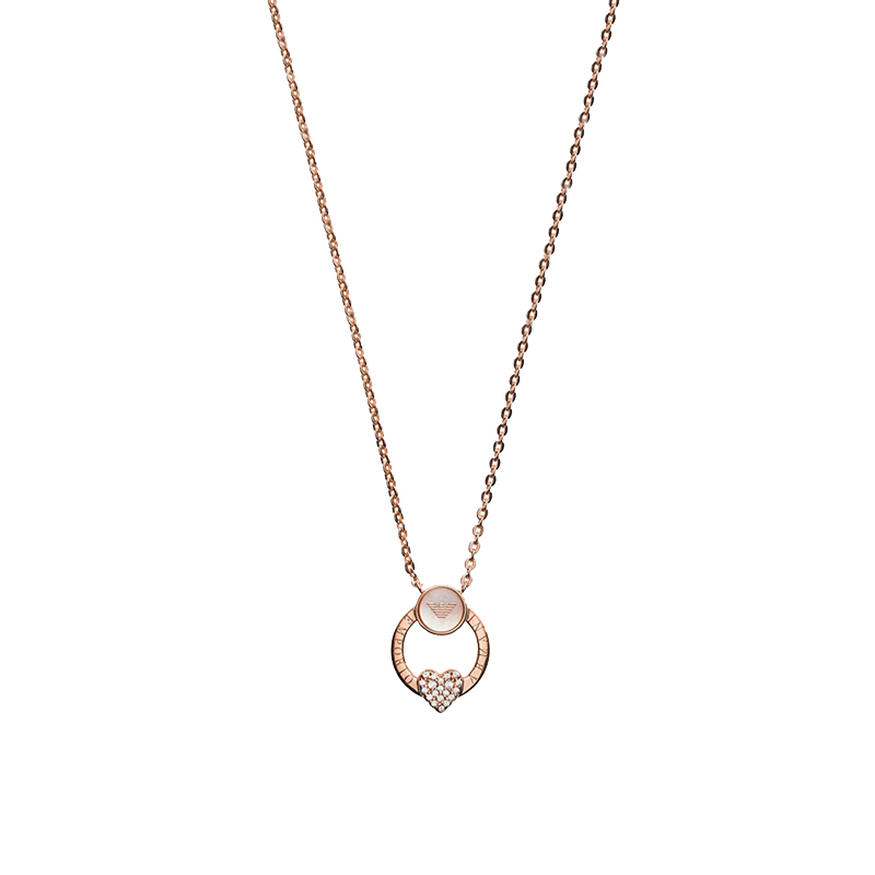 阿玛尼 玫瑰金圆形项链