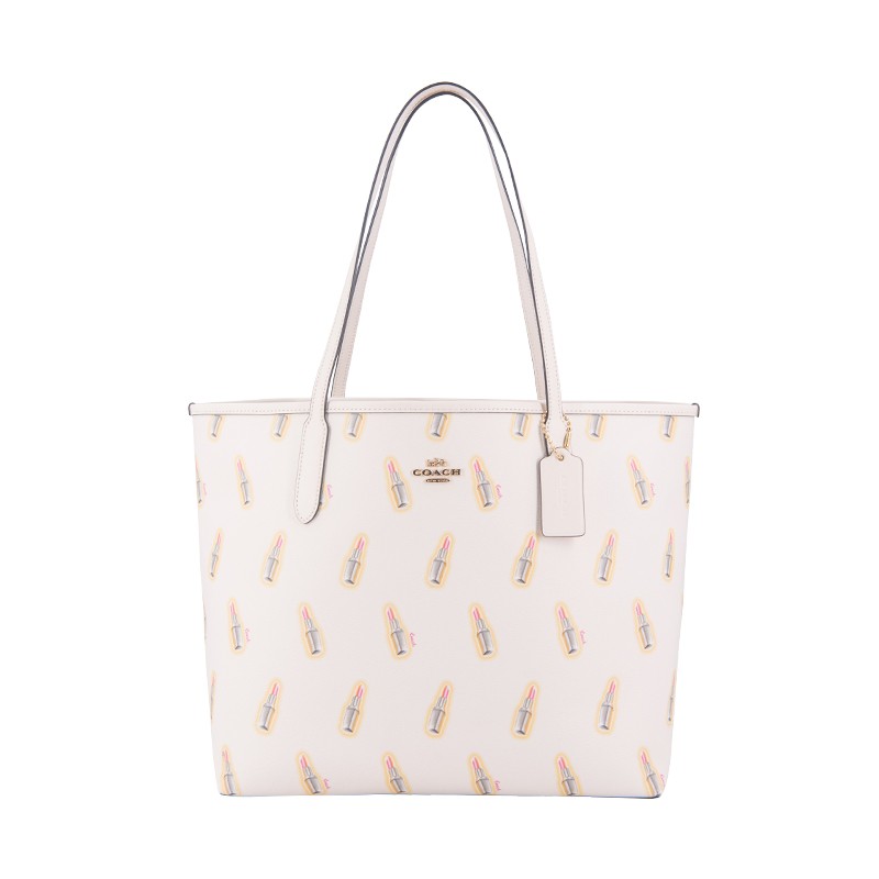 蔻驰 PVC配皮手提包