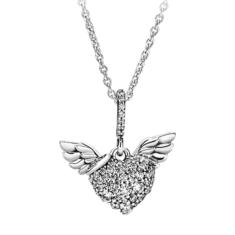 潘多拉 天使之翼爱心项链