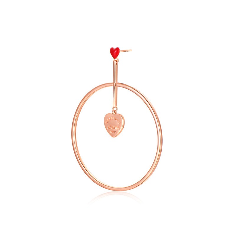 AGATHA圆圈爱心耳环