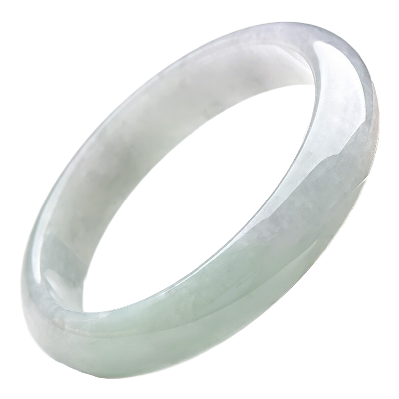 千载一玉 淡绿色翡翠手镯