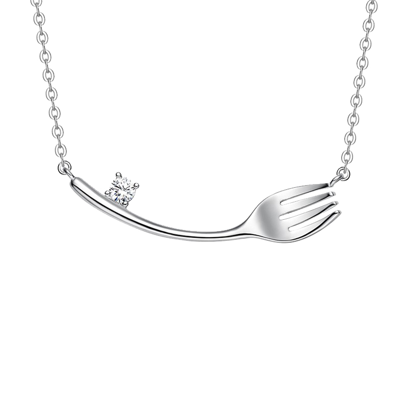 何方珠宝 叉子锁骨链 项链
