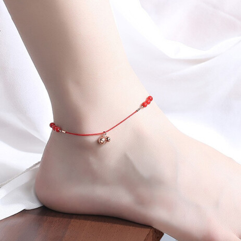 银千惠 红绳铃铛 脚链
