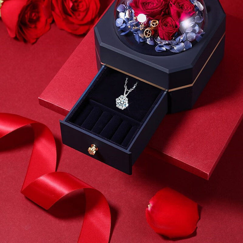 T400莫桑钻石星芒银简约项链