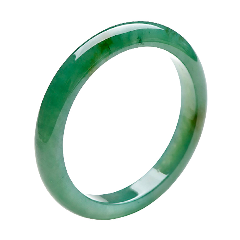 可玉可求 冰油绿色翡翠手镯