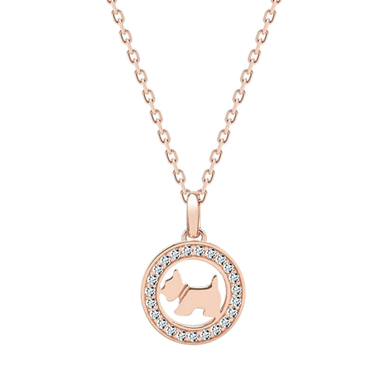 瑷嘉莎圆形闪石小狗项链