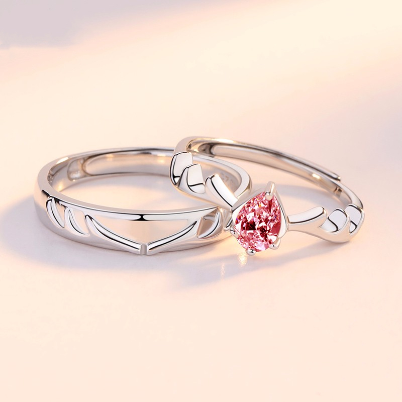 七可独特个性活口银饰情侣对戒