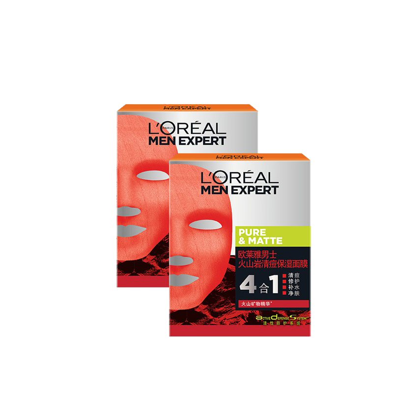 欧莱雅 男士火山岩淡痘印面膜