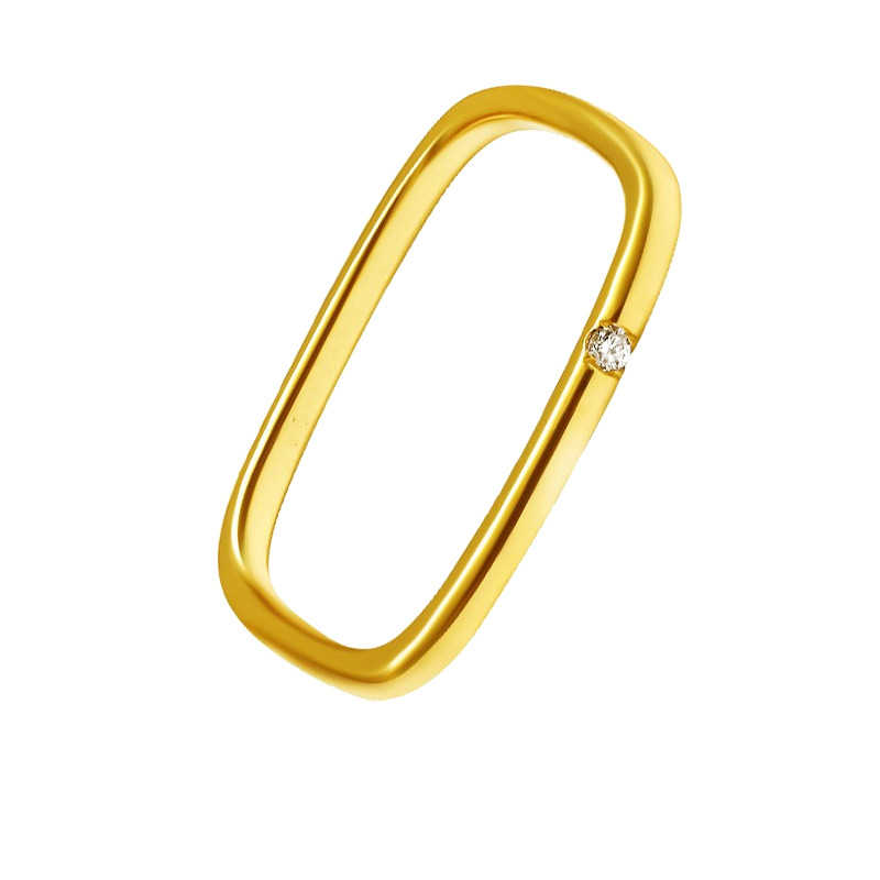 劳拉图 金色小方戒指