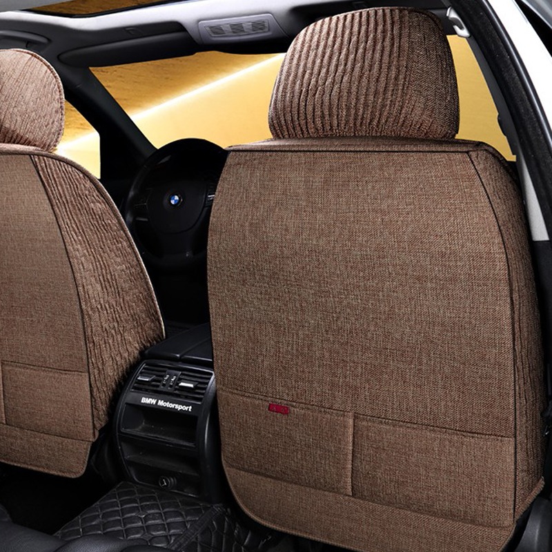 翰静 透气亚麻黑红色座套