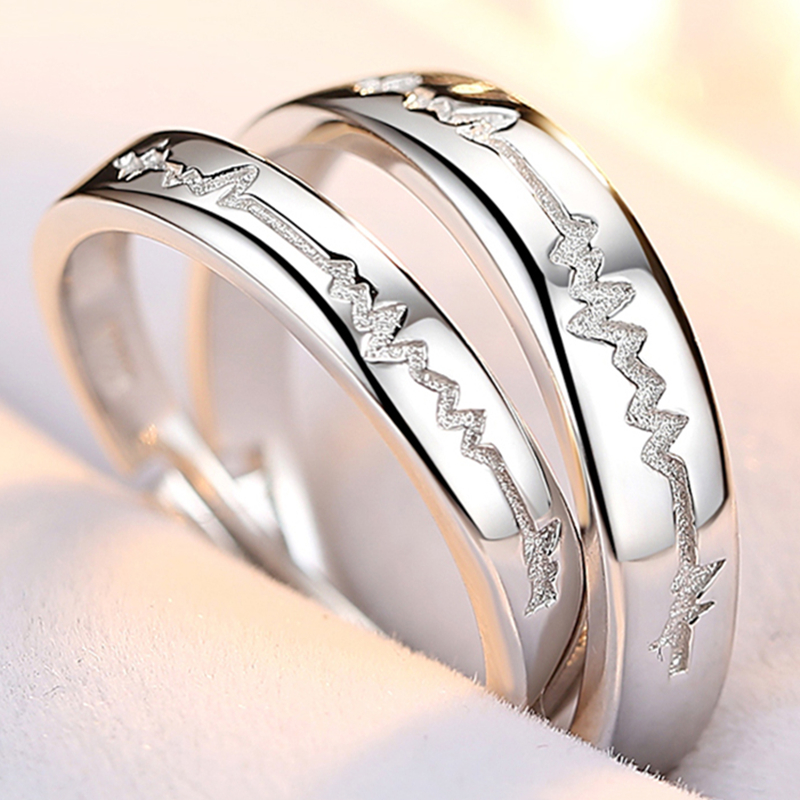 城市玉光闪亮吸睛银饰情侣对戒