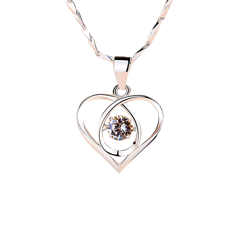 妙选 纯银心形 项链