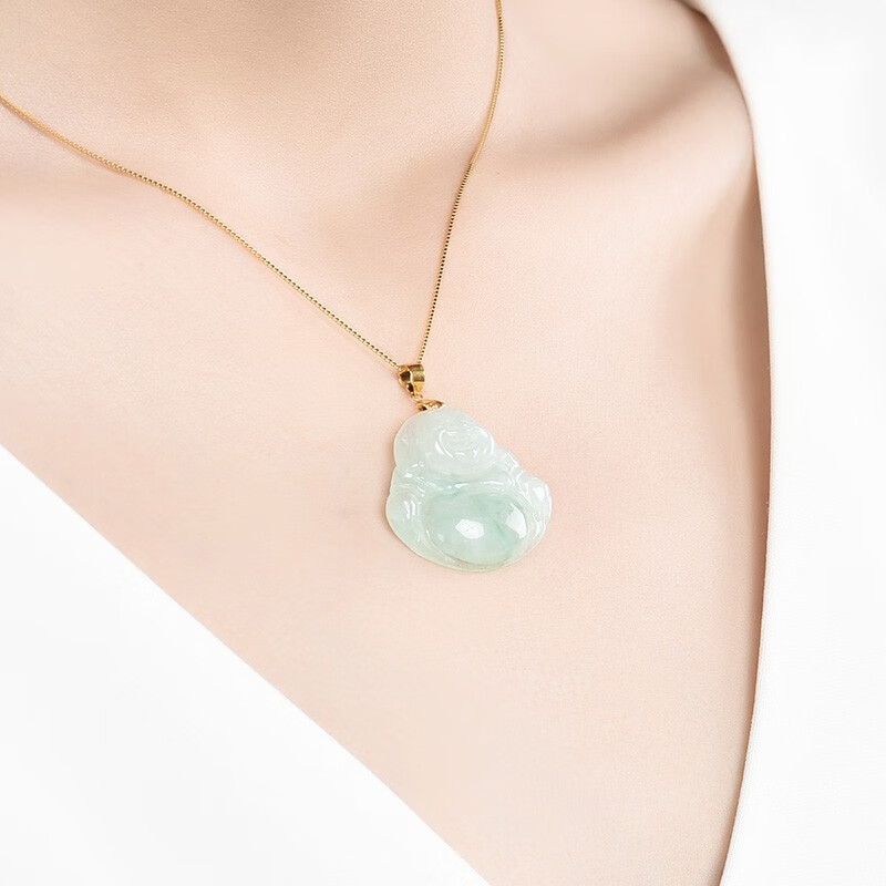 凤禧珠宝 18K金翡翠佛吊坠