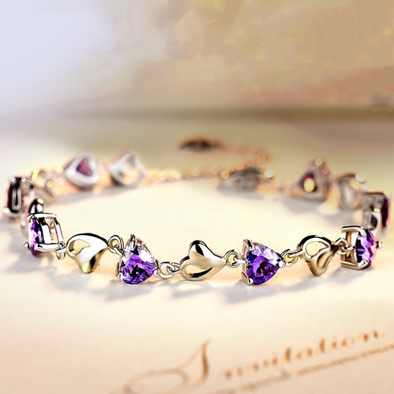 筑梦银心心相恋女款银饰手链