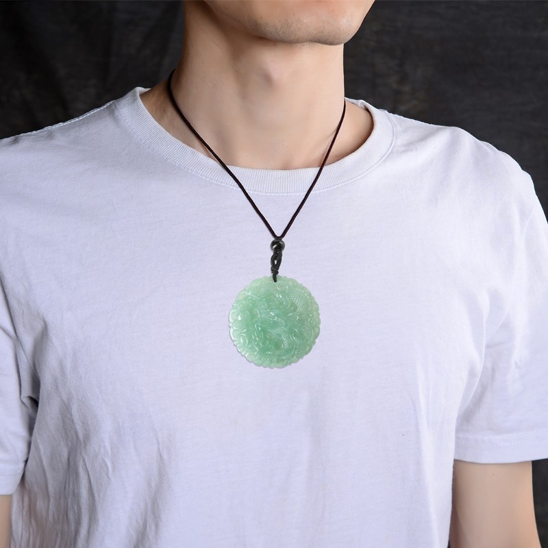 艾选潮品 龙牌翡翠吊坠