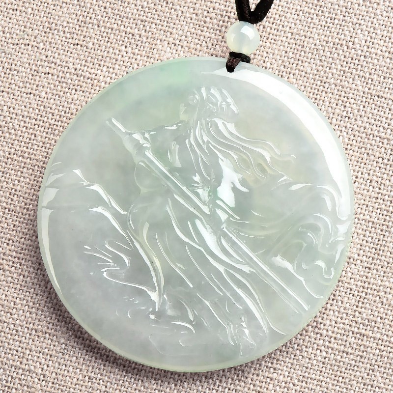 绿翠玉楼 翡翠冰糯种仙女吊坠