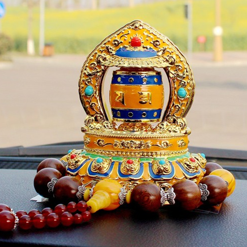 雪域印象 太阳能转经筒汽车摆件