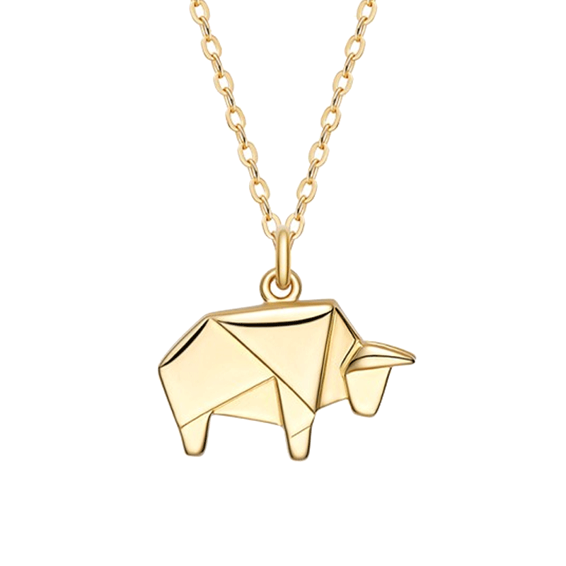 何方珠宝 折纸小牛项链