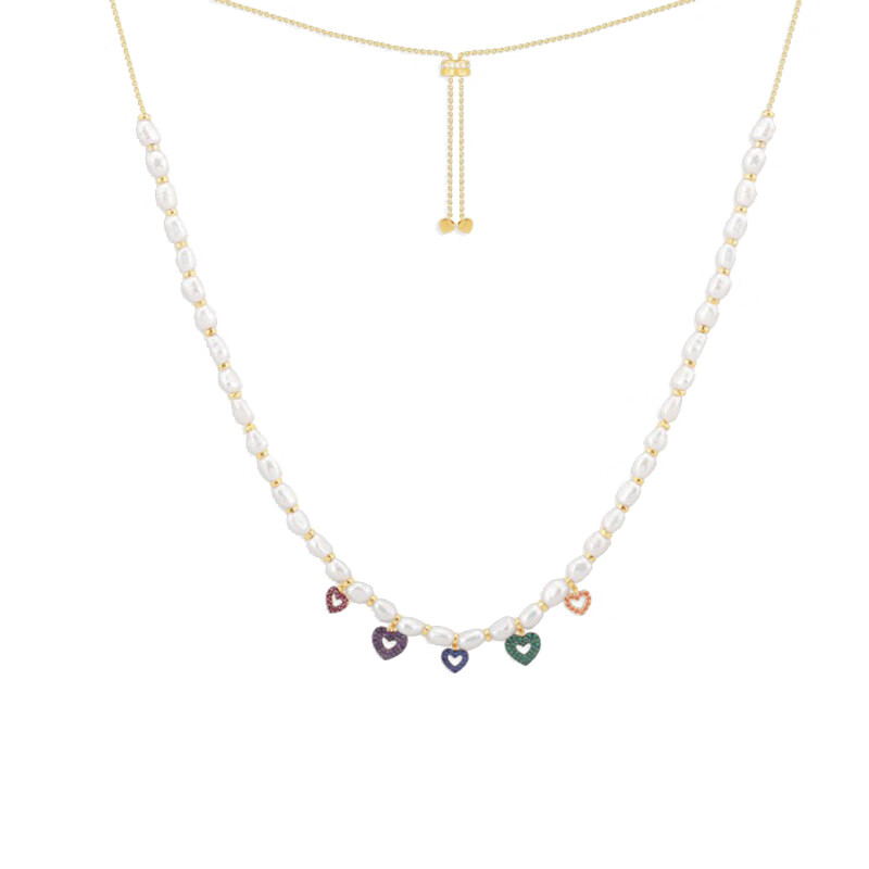 APM 多彩爱心珍珠项链