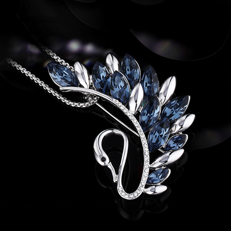 Eternelle水晶天鹅胸针