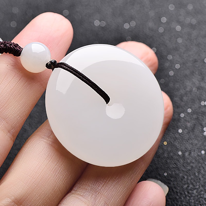 可玉可求 羊脂玉平安扣 吊坠