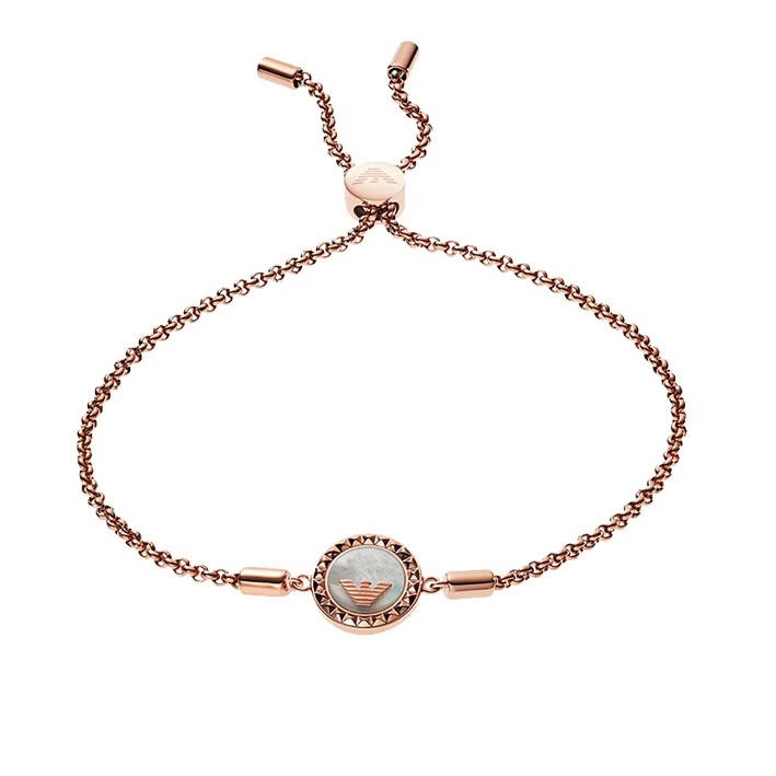 阿玛尼 玫瑰金鹰标手链