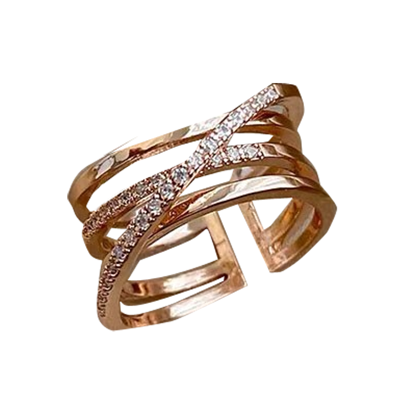 伊黛儿 交错闪钻 戒指