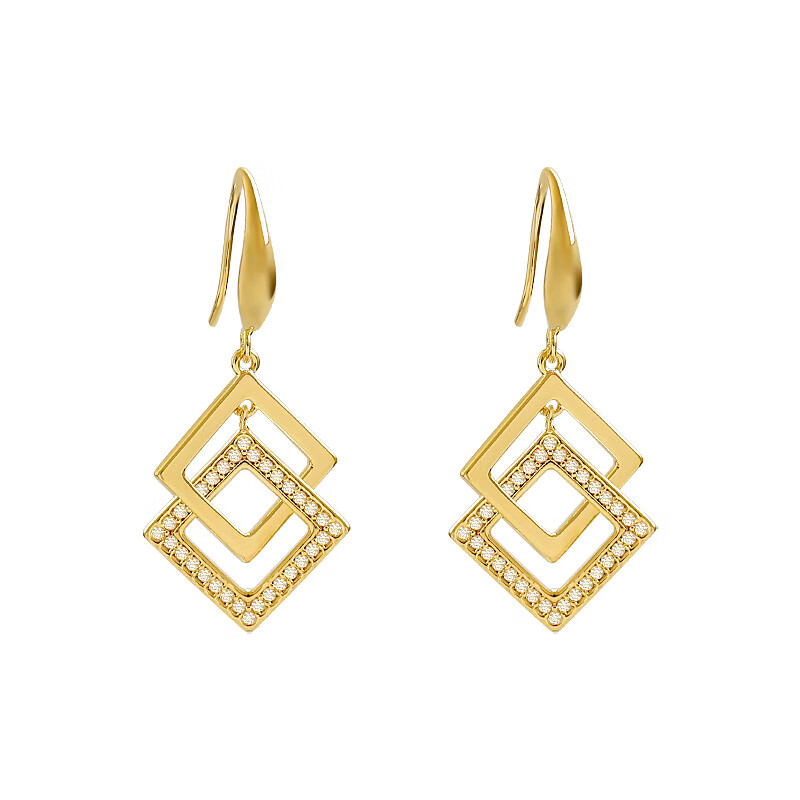 月随人方形不掉色耳饰