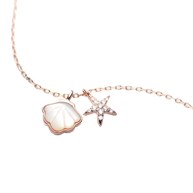 缔晶 纯银贝母海星项链