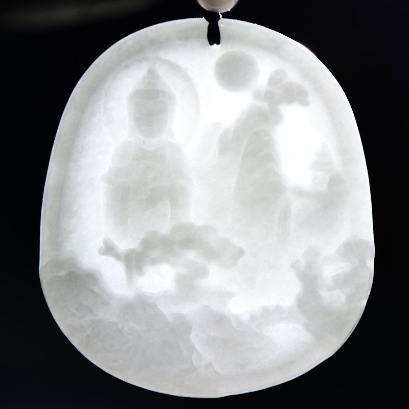 可玉可求 淡绿色翡翠吊坠