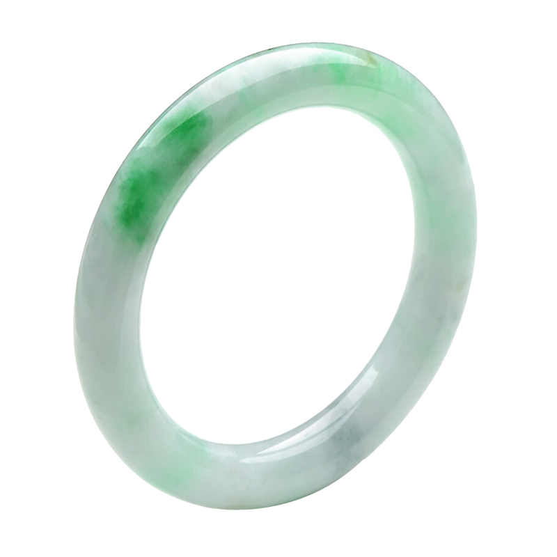 千载一玉 精致飘花翡翠手镯