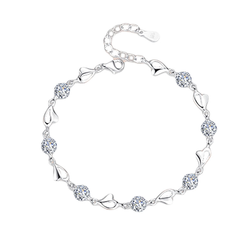 唯一 心形银手链