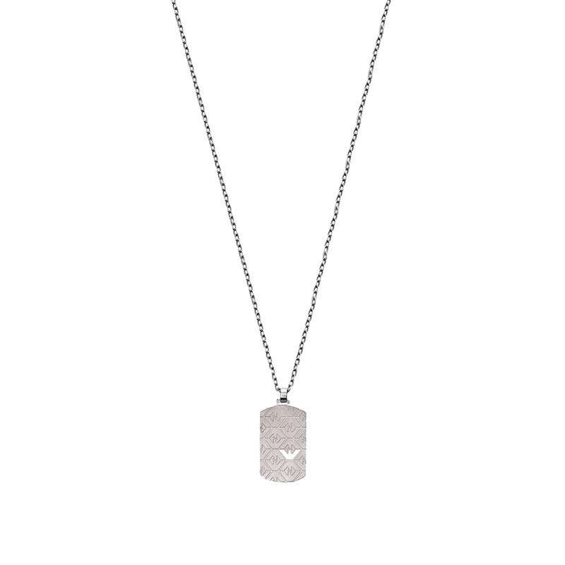 阿玛尼 银色鹰标项链