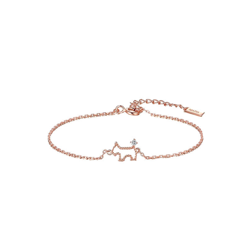 瑷嘉莎 镂空小狗情侣手链