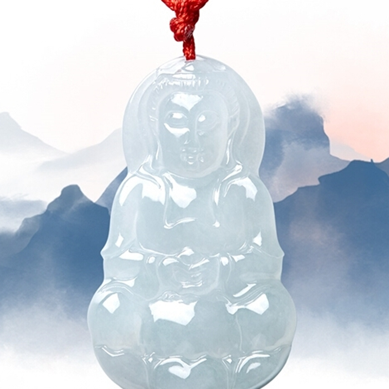 周大福 慈悲观音 翡翠吊坠