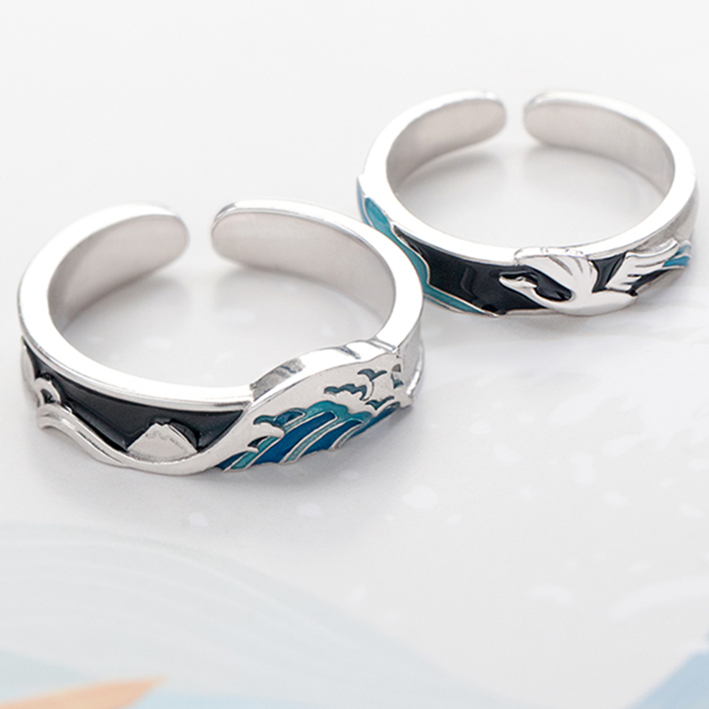 花芽时尚个性银饰情侣对戒