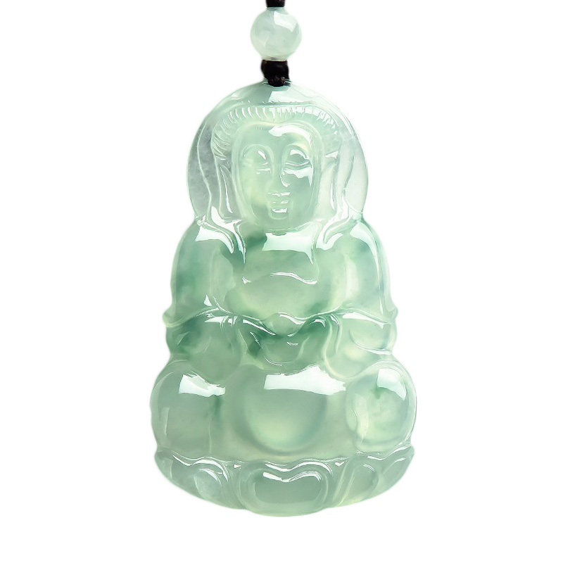 玉萌色 观音翡翠吊坠