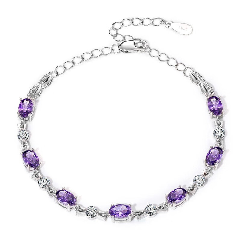 Qlady 紫水晶纯银手链