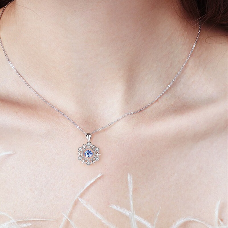 vana纯银蓝锆时尚锁骨链