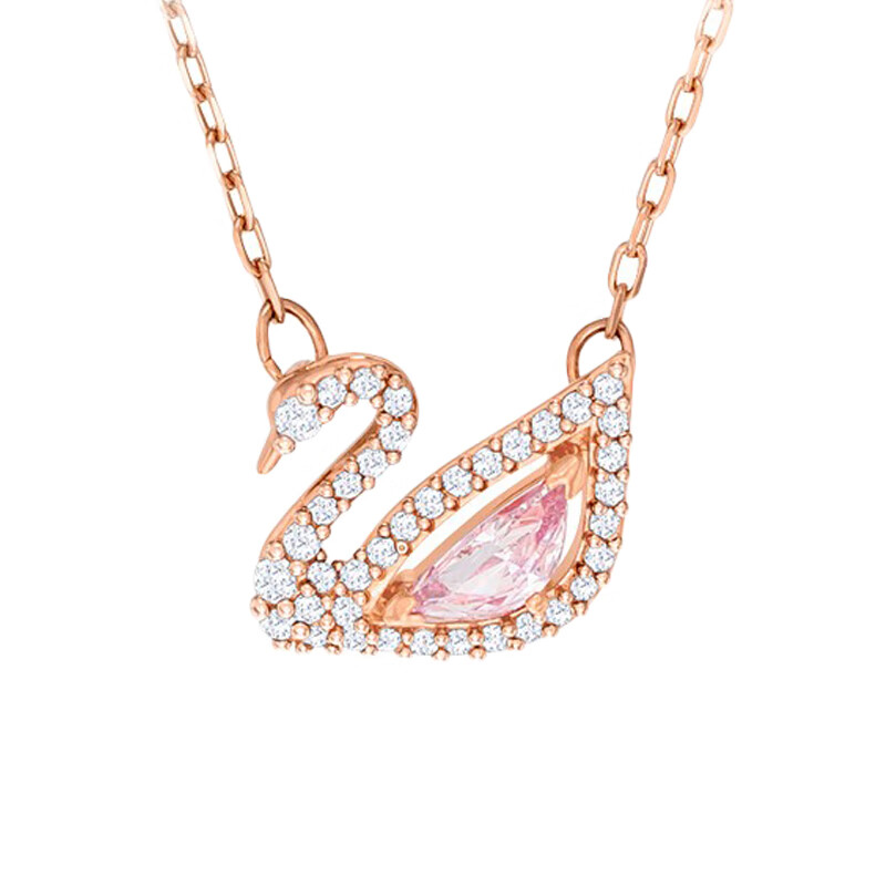 施华洛世奇 粉色天鹅项链