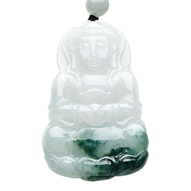 可玉可求 翡翠观音玉坠