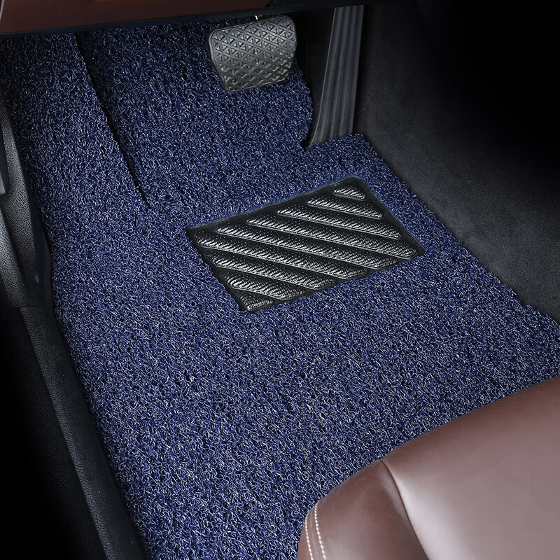 御马 蓝色丝圈汽车脚垫