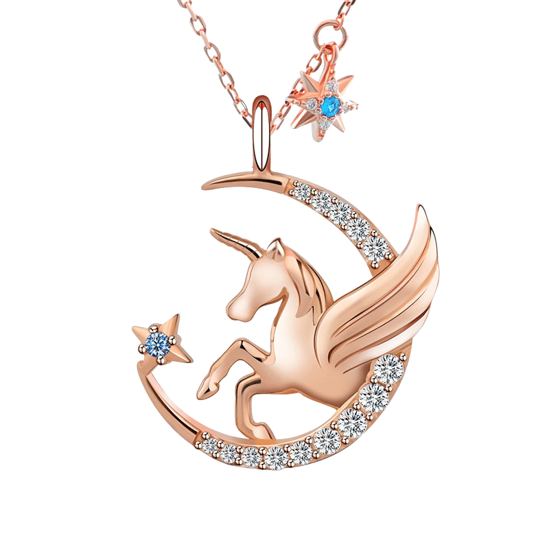 纪诗哲 独角兽星月项链