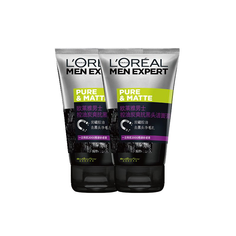 欧莱雅 控油炭爽抗黑头洁面乳